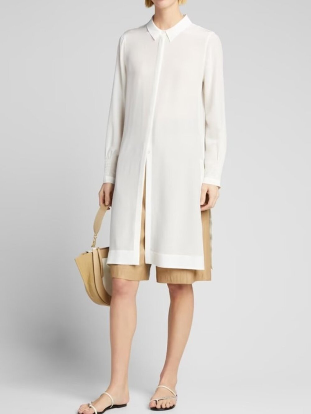 NWT! Kobi Halperin Long Silk Dawson Blouse & Duster Ivory Size XS Retail $448